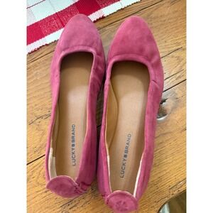 lucky brand pink suede slip on women's 8